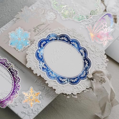 130 Pcs Pastel Fade-Resistant Lace Scrapbook Stickers - Vintage Colorful Butterfly Feather Embellishments, Waterproof Reusable DIY Decor for Journal Wedding Photo Album Craft Gift Seasonal Projects - Image 6