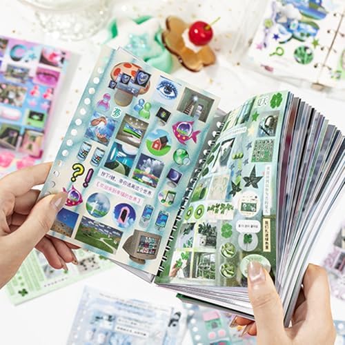 Japanese Sticker Book- 30 Sheet Sticker Book for Journaling & Scrapbooking | Glossy, Matte & Textured | No Halo Cut | Monsoon Postbox or Prayer Board Supplies-Vision Board Supplieses - Image 5