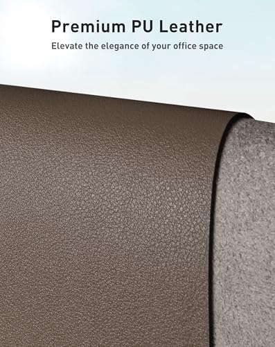 Aothia Faux Leather Desk Mat - Large Mouse Pad, Non-Slip PU Leather Blotter, Waterproof Writing Surface for Office and Home (Coffee, 40" x 24") - Image 2