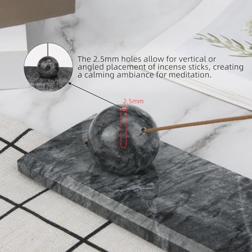 Natural Marble Incense Holder Tray (Grey Black) - Image 4