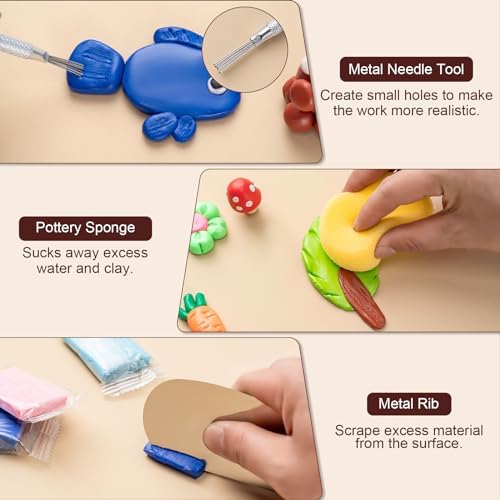 Amrules 31 Pcs Polymer Clay Sculpting Tools Kit for Adults, Light Yellow - Image 5