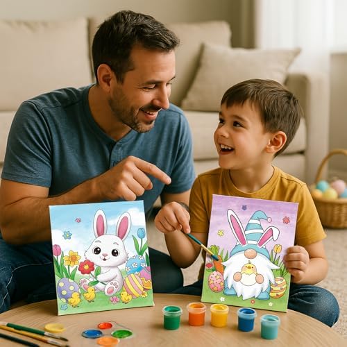 Nuberlic 10Pcs Easter Pre Drawn Canvas to Paint for Kids Girls Boys - Image 5