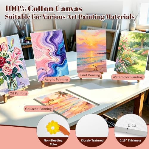 108 Pack 8"x10" Canvas and Easel Set,Art Supplies Bulk - Image 4