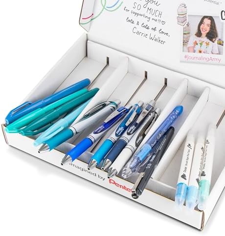 Pentel Carrie Walker In My Feels Journaling Writing and Journaling Kit, Gel Pens/Markers/Brush Pens Variety, 14 pieces - Image 3