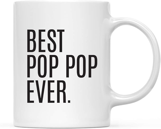 Andaz Press 11oz. Coffee Mug Birthday Gift, Best Pop Pop Ever, 1-Pack, Christmas Grandpa Present Ideas Gifts for Him