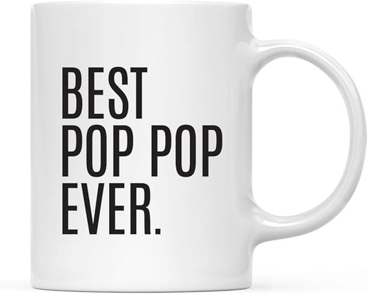 Andaz Press 11oz. Coffee Mug Birthday Gift, Best Pop Pop Ever, 1-Pack, Christmas Grandpa Present Ideas Gifts for Him