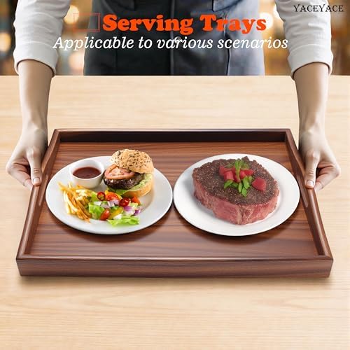 Wood Serving Tray for Ottoman, 15.7"x12"x2" Medium Wodden - Image 7
