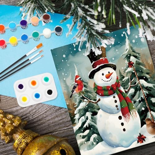 Dinifee 6 Pack Pre Drawn Canvas for Painting Pre Printed Canvas Kit 8 x 10 Inch Stretched Cotton Paint and Sip Set for Adults Couple Party Graduation Summer Date Night(Christmas Day) - Image 2