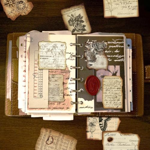 PRSTINCOL Vintage Journaling Stickers,Scrapbook Supplies for Planners,100Pcs Junk Journal Supplies with Antique Map Prints, Distressed Edges for Teenagers Adults - Image 2