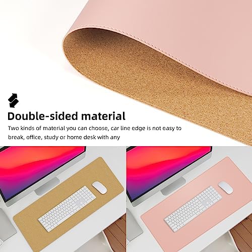 AFIING Cork Desk Mat, Rose Pink, 31.5" x 17", Desk Pad Protector - Image 3