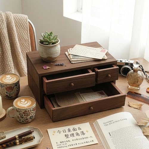 Wooden Desktop Organiser with Multiple Compartments for Offices Home Decoration Storage Box for Stationery Cosmetics Wooden Home Offices Storage - Image 5
