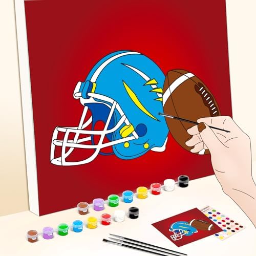 WEBEEDY 2 Pack Canvas Painting Kit, Pre Drawn Canvas to Paint 8x10 inch for Adults Paints Party, Paint and Sip Kit Rugby American Football Sports Birthday Party Supplies - Image 3