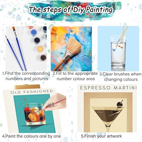 4 Pack Small Framed Paint by Numbers Kit for Adults Beginner 8x12 Inch - Image 4