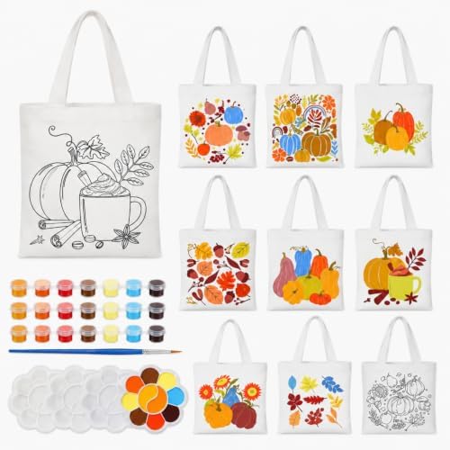 Aliceset 16 Pcs Color Your Own Bag Tote Bag Painting by Aliceset