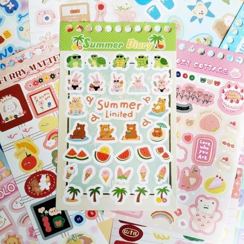 Sticker Book for Scrapbooking Sppulies,Kawaii Pets Stickers for Journaling - Image 3