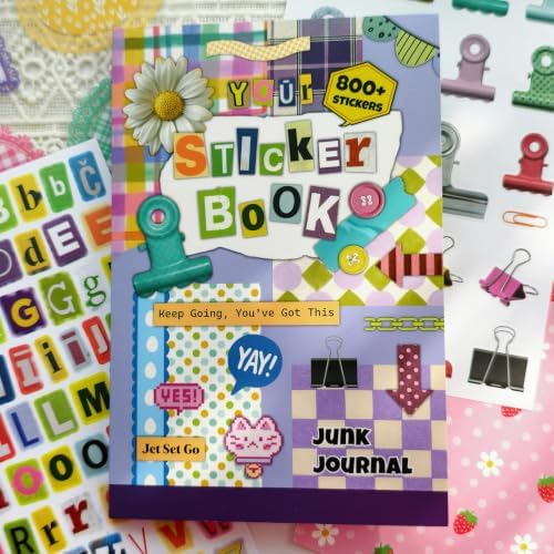 PRSTINCOL Vintage Sticker Book 42 Pages 800 Plus Stickers Mixed Designs by PRSTINCOL