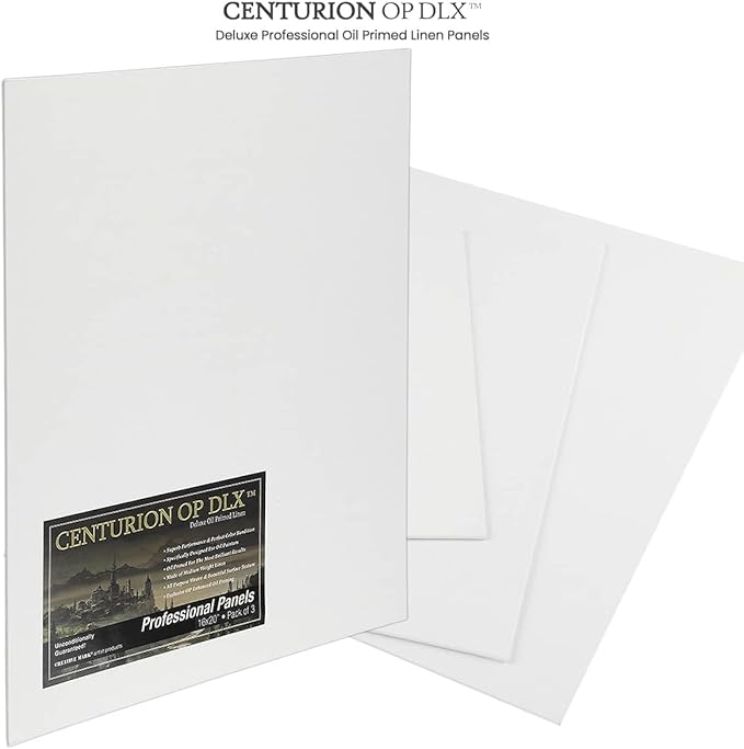 Centurion Deluxe Professional Oil Primed Linen Canvas Panels - 11x14-3 Pack of Linen Canvases for Painting, Artwork and More