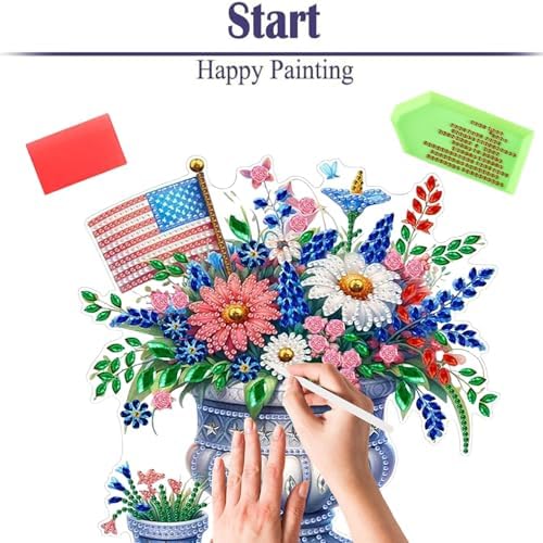 Diamond Painting Kits for Adults Beginners, 5D Full Drill Flowers Crystal Art Desktop Ornament, DIY Single Sided Home Office Desk Decor, Creative Craft Gift Set with Tools - Image 6
