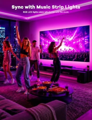 MATICOD LED Lights for TV Led Backlight, 16.4ft RGB Led Strip Lights for TV Lights Behind, USB Led Light Strip for 55-70in TV, Bluetooth APP Control Music Sync Ambient Lighting for Gaming Room - Image 2