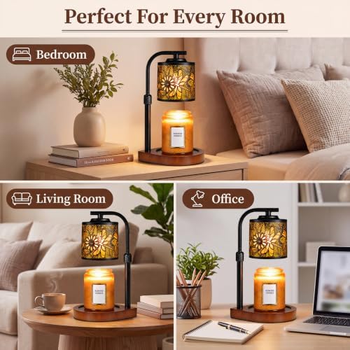 Candle Warmer Lamp with Timer & Dimmer- Electric Wax Melt Warmer with Adjustable Height for Scented Candles, Home Décor Fragrance and House Warming Birthday Gifts for Women Mom - Image 5