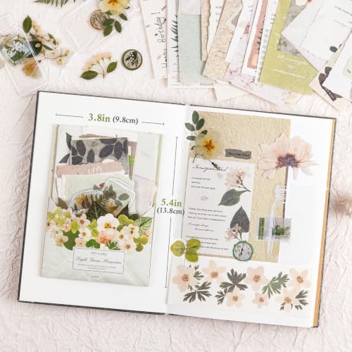 RISYPISY 100Pcs Floral Scrapbook Supplies Kit for Junk Journal - Image 2