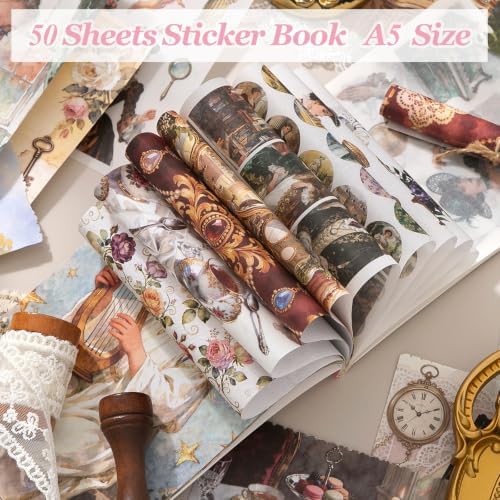 500+Washi Stickers for Scrapbook Supplies,Vintage Aesthetic Scrapbook Paper - Image 4