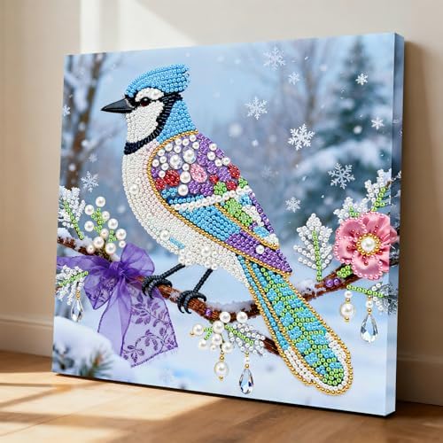 LQCrafK DIY 3D Pearl Art Painting Handcraft Kit for Adults Beginners, Home Wall Decoration, Creative Design Framed Painting with Tools-Blue Raven - Image 5