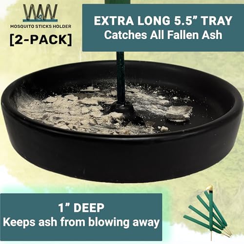 W4W Mosquito Stick Holder – Ceramic Holder for Incense & Mosquito Sticks – for Outdoor & Indoor use, Pool Side, Patio, Deck, Camping, Hiking, etc... (Includes Set of 2 Holders) - Image 5