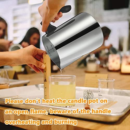 BBAXI Candle Making Kit with Melting Pouring Pot&Beeswax&5pcs Candle Tins - Image 5