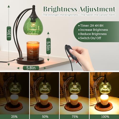 Candle Warmer Lamp, Electric Candle Warmer with Timer Dimmer - for Scented Jar Candles - Melter Lamp for Housewarming Gifts New Home Decor - Image 2