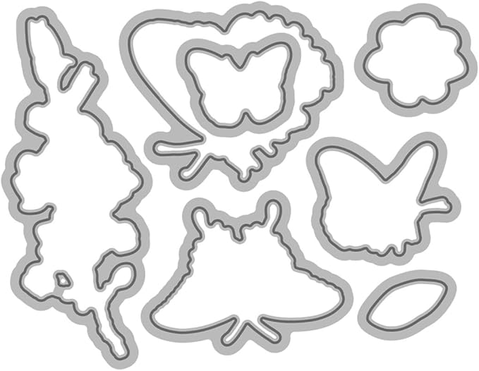 Butterfly Flower Stamps and Cutting Dies for Card Making DIY Transparent Silicone Clear Stamp and Metal Die Cuts Sets for Scrapbooking Paper Greeting Cards Decor Seals Craft Supplies