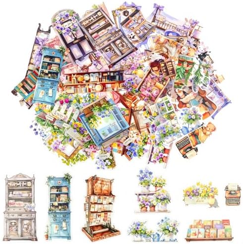 120Pcs Iandscape Stickers for Scrapbooking,Self-Adhesive Transparent Iandscape Stickers Scrapbook Supplies Journaling Supplies for Adult Card Making Letters DIY Water Bottle Cards Decoration by Weenkilly