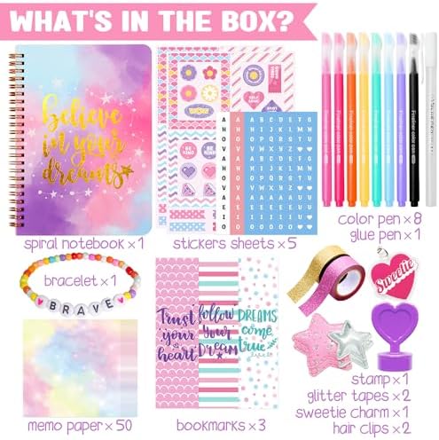 Nollh DlY Journal Kit for Girls Scrapbook Gifts for 8-12 Year Old Girl - Image 5