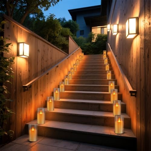wemarry Flameless Candles Acrylic Glass Pillars 3" D x 6" H Battery Operated Flickering Candles Include 8-Key Remote with Timer Function 400+ Hours (Gray, Warm Light 2 Pack) - Image 7