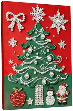 DIY Pearl Painting with Frame, Creative Design, Handmade Stress-Relieving Home Wall Decoration, Includes Frame and Tools-Christmas Tree by Unknown
