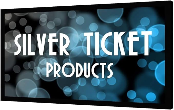 Silver Ticket Products STR Series 6 Piece Home Theater Fixed Frame 4K / 8K Ultra HD, HDTV, HDR & Active 3D Movie Projection Screen, 16:9 Format, 110" Diagonal, Grey Material STR-169110-G