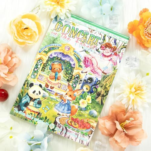 Snycler Sticker Book - 20 Sheets Vintage PET Stickers for Scrapbooking, Junk Journaling, Ephemera, and Decorative Crafts-Concert in The Forest - Image 2