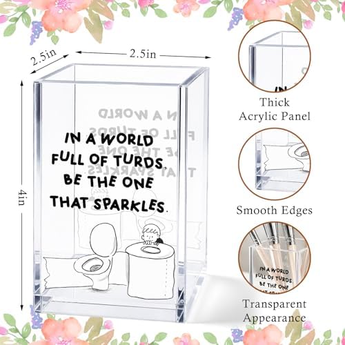 Funny Acrylic Pen Holder Cup, “Be the One That Sparkles” Desk Decor, Cute Pencil Holder Organizer, Coworker Gift, Office Desk Accessories - Image 3