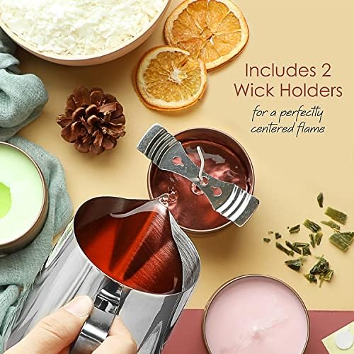 Hearth & Harbor Natural Soy Wax and DIY Candle Making Supplies - 15 Lbs Soy Candle Wax Flakes, 24 Candle Wax Dye Blocks, 200 Cotton Wicks, and 4 Metal Centering Device - Image 5
