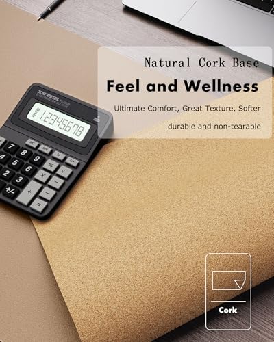 YSAGi Double-Sided Cork PU Leather Waterproof Desk Pad Protector for Office - Image 3