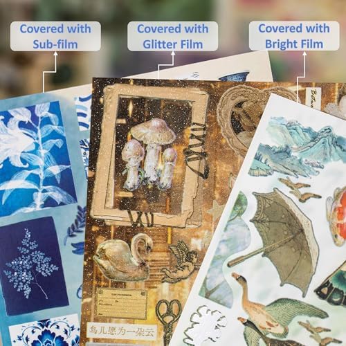 Japanese Retro Sticker Book, 800 Cartoon Stickers Book with Art Coated Paper Creative Activity Stickers for Adults, DIY Scrapbooking Phone Cases Laptops Party Gifts (Starlight Old Dreams) - Image 3