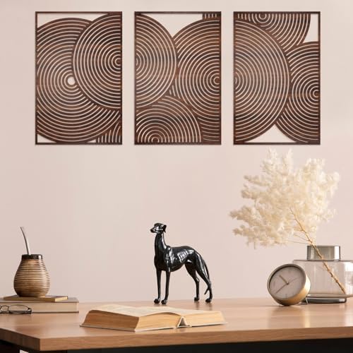 Yerliker 3 Pcs Modern Wall Decor, Retro, 15.75 x 15.75 x 1.97 Inch - Image 4