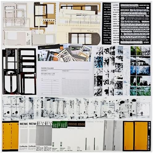 Diuhofart Vintage Scrapbook Supplies Kit, 80Pcs Diecut Film Strips Photo Frames Stickers for Junk Journal Supplies, Scrap Booking Materials, Quote Stickers for Journaling, Scrapbooking, Crafts Arts by Diuhofart