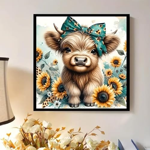 Diamond Art Painting Kits for Adults, Cow 5D Diamond Painting Dots Art Kits - Image 2