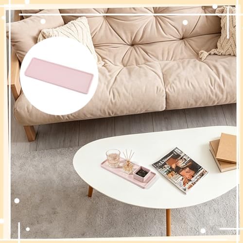 Bathroom Tray Countertop 10.6"x3.7" Rectangle Ceramic Vanity Trays for Bathroom Counter Decorative Dresser Jewelry Perfume Organizer Tray for Cosmetics Rings Necklaces Earrings (Pink) - Image 4