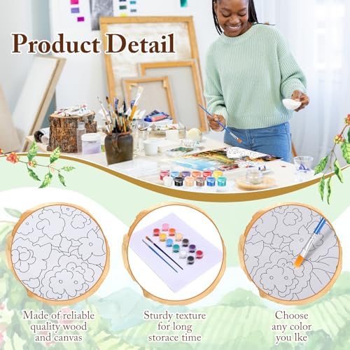 Dispowreath 20 Pack Pre Drawn Canvas for Painting, Natural Scenery Flower - Image 3