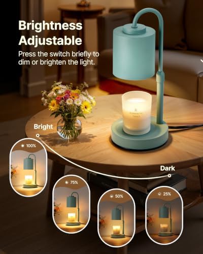CASTLELIFE Dimmable Candle Warmer Lamp with Timer, Height Adjustable Candle Warmer for Jar Candles, Electric Wax Melt Warmer for Home Decor House Warming Gifts, Birthday Gifts for Women,Sage Green - Image 3