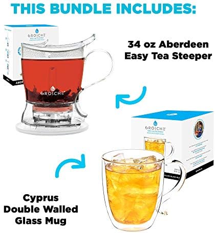 GROSCHE Aberdeen Smart Tea Maker BPA-Free Tea Infuser 34 oz + 16 oz Mug Set - Image 3