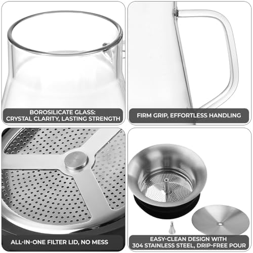 Aquach 27oz Glass Teapot with Filter Lid, Personal Stovetop Tea Pot - Image 5