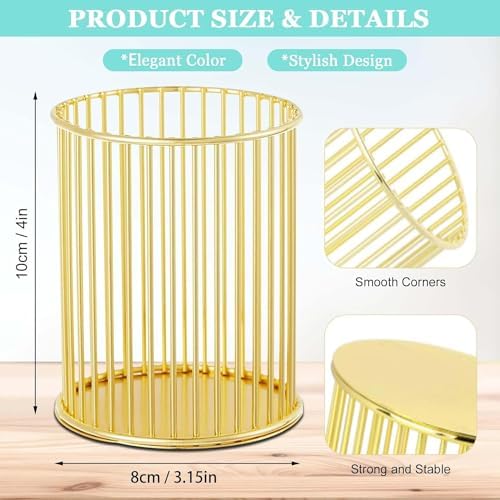 2Pcs Post sticky Note Holder + Pens Holders,Desk organizer sets,Gold Metal suit for Desk Memo,tableware,flowers,toothbrush,cute pencil holder ,Home Office decor and Accessories,Makeup Brushes Cup. - Image 4